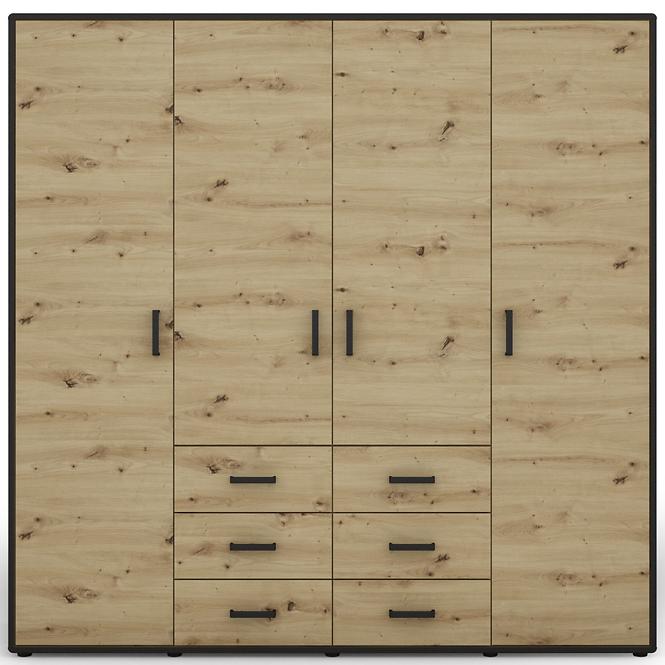 Schrank Capannoli 6s 4d eiche artisan/schwarz