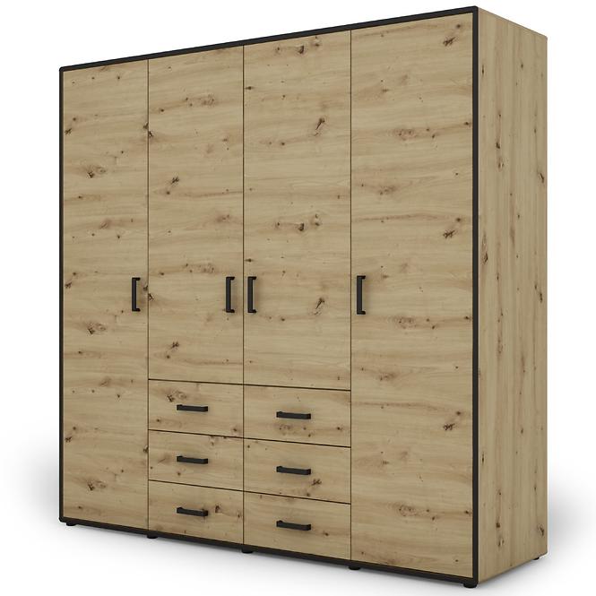 Schrank Capannoli 6s 4d eiche artisan/schwarz