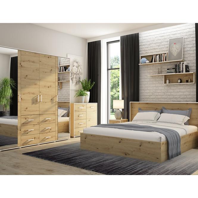 Bett Capannoli 160 eiche artisan/weiß