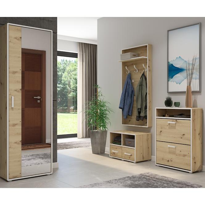 Garderobe Capannoli 1d eiche artisan/weiß