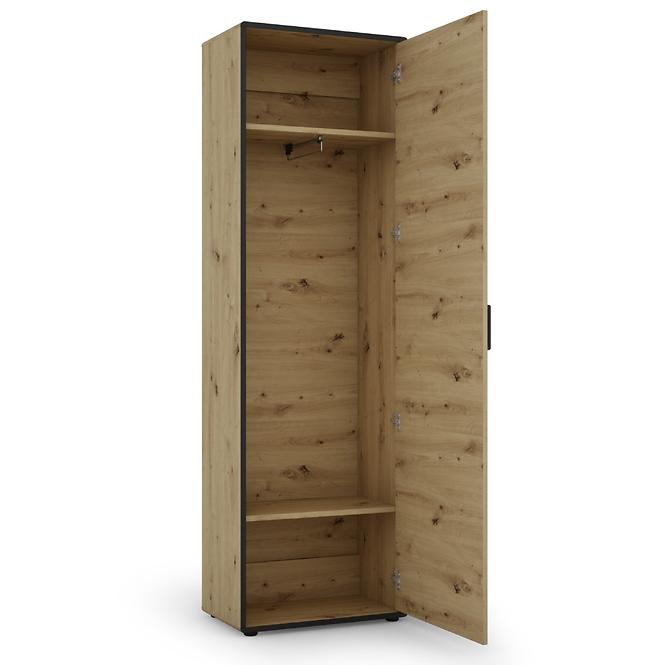 Garderobe Capannoli 1d eiche artisan/schwarz