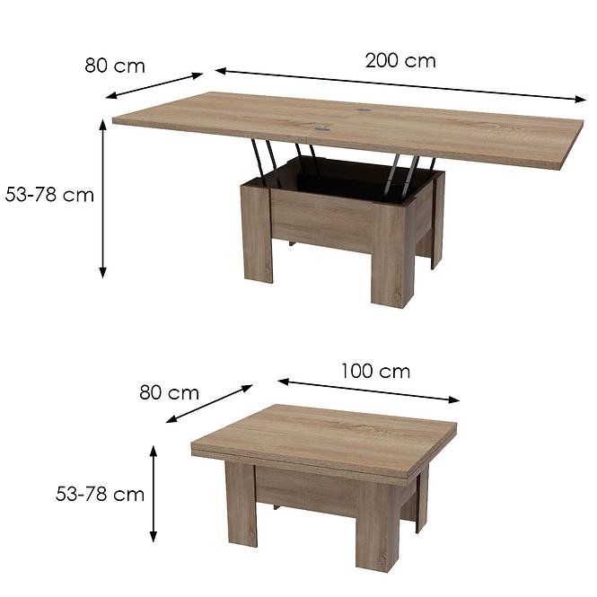 Couchtisch/Essentisch Eryk eiche trüffel