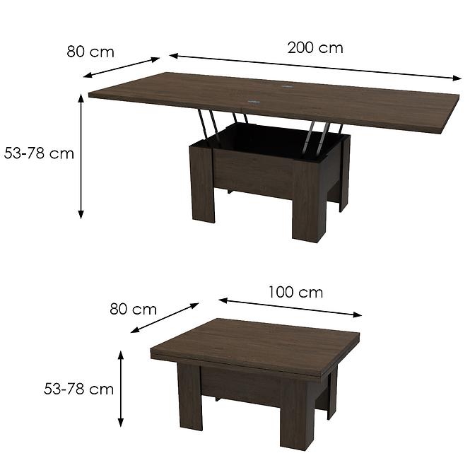 Couchtisch/Essentisch Eryk dunkle esche