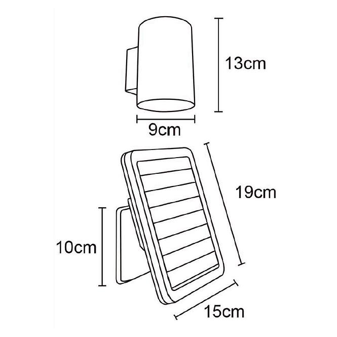 Wandlampe solar LAMPADA VO2840 Schwarz K1