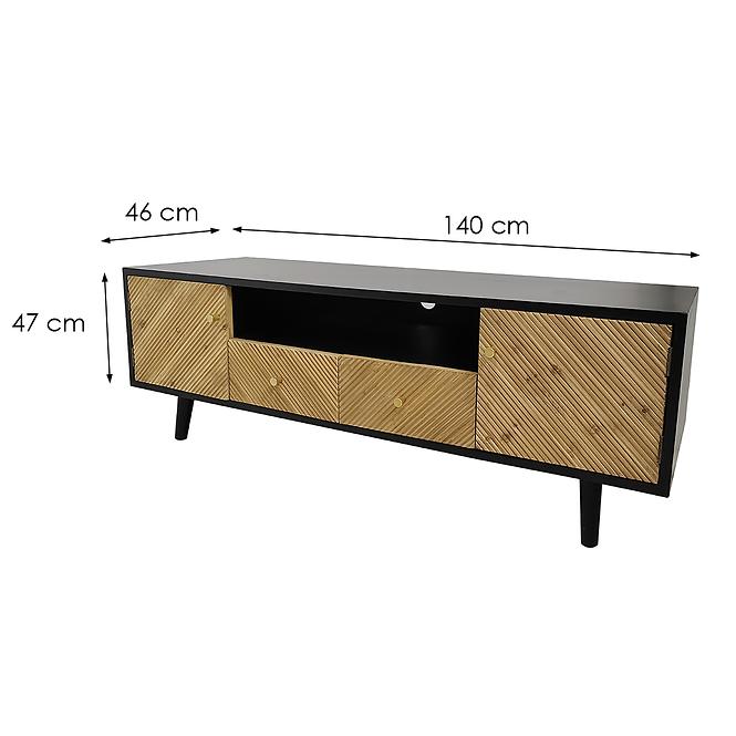 TV tisch Vermont 140x46x47 black/wood