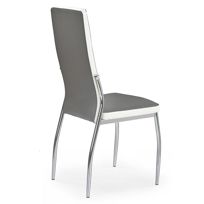 Stuhl K210 Metall/Kunstleder Grau-Weiß 43x54x101