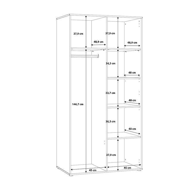 Schrank Mokkaro schwarz/eiche catania