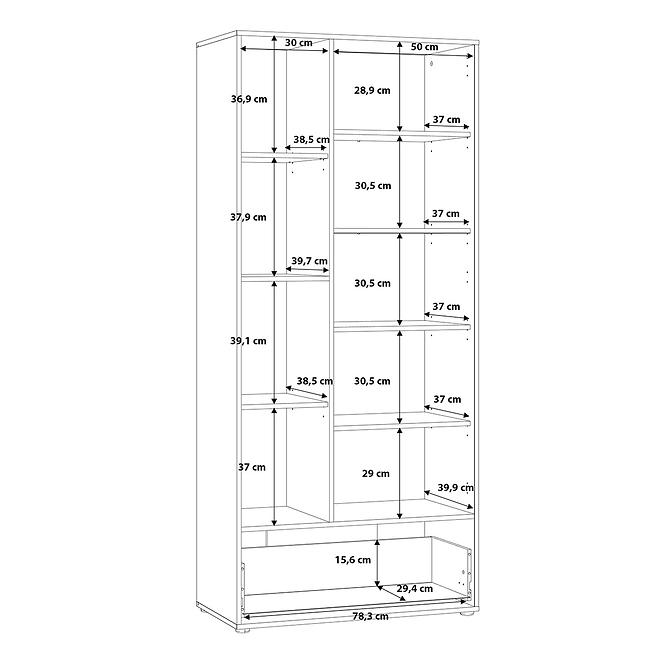 Vitrine Mokkaro schwarz/eiche catania