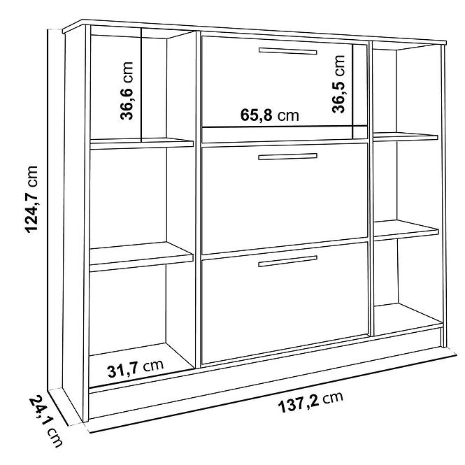 Schuhschrank SZNB02D weiß+schwarz