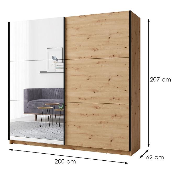 Schrank Arsala III 11 mit spiegel eiche artisan