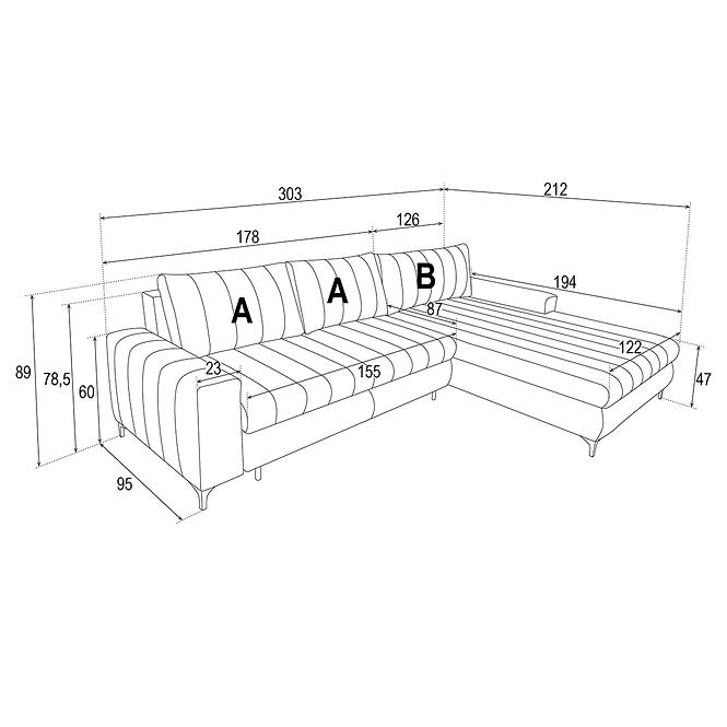 Ecksofa Margo Uni Soro 61