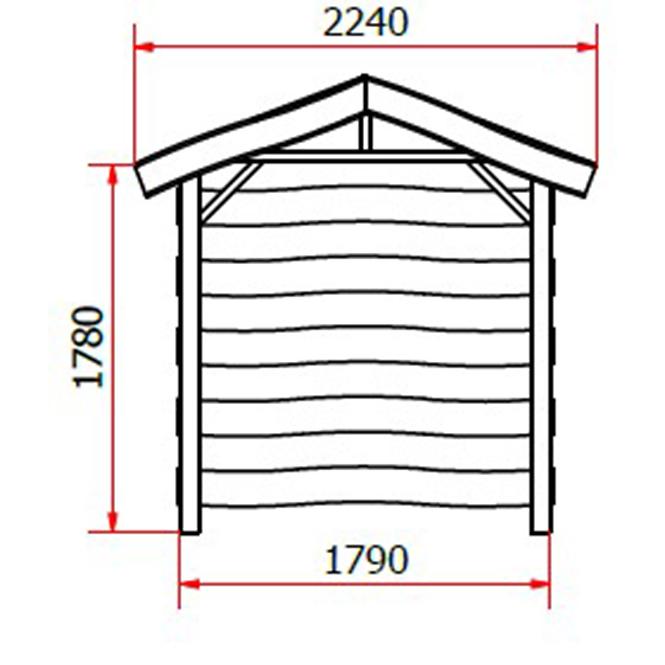 Brennholzunterstand Nevada 180x180x220cm Grau