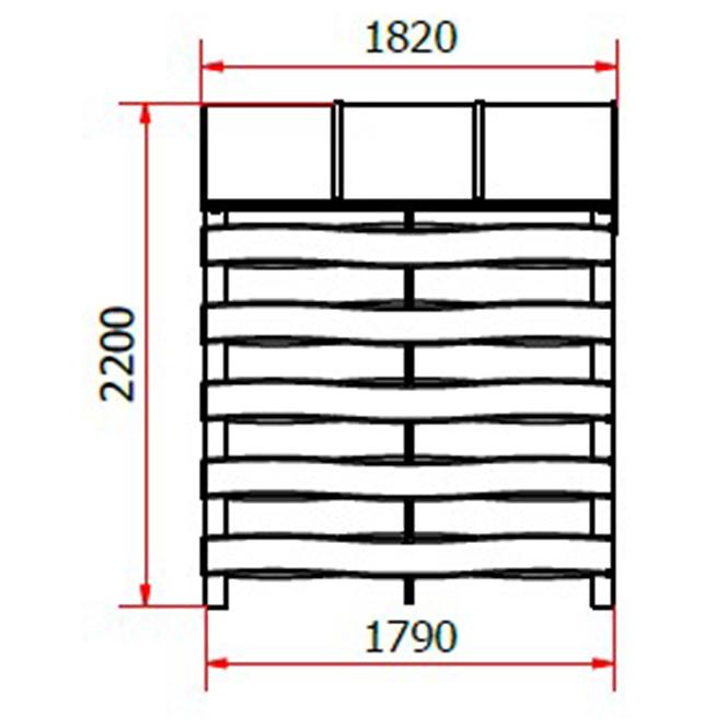 Brennholzunterstand Nevada 180x180x220cm Grau