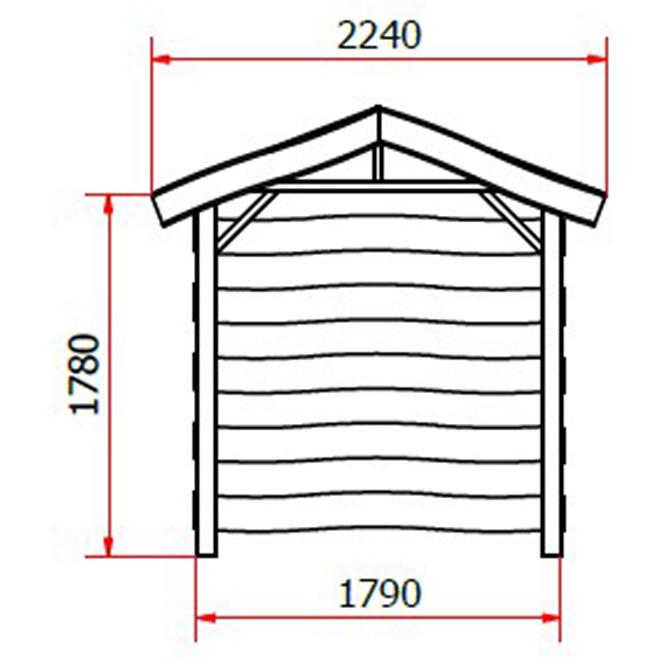 Brennholzunterstand Nevada 180x90x220 cm Grau