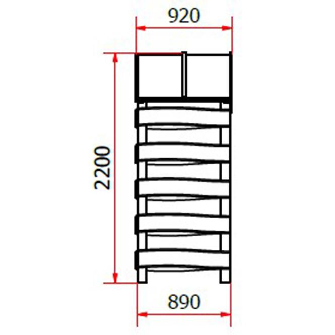 Brennholzunterstand Nevada 180x90x220 cm Grau