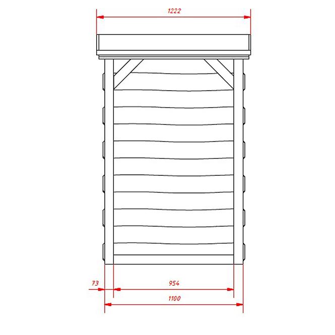 Brennholzunterstand Nevada 122x74x190cm Grau