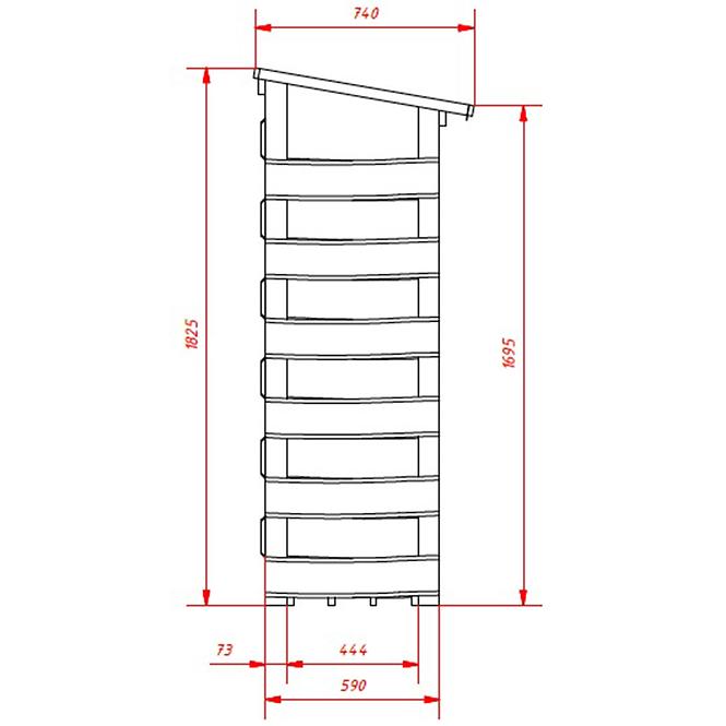 Brennholzunterstand Nevada 122x74x190cm Grau