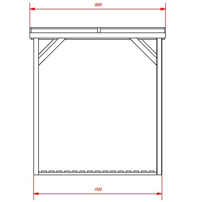 Brennholzunterstand 180x120x195 cm Grau