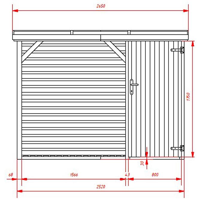 Brennholzunterstand 180x120x195 cm Grau