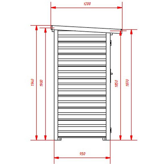 Brennholzunterstand 180x120x195 cm Grau