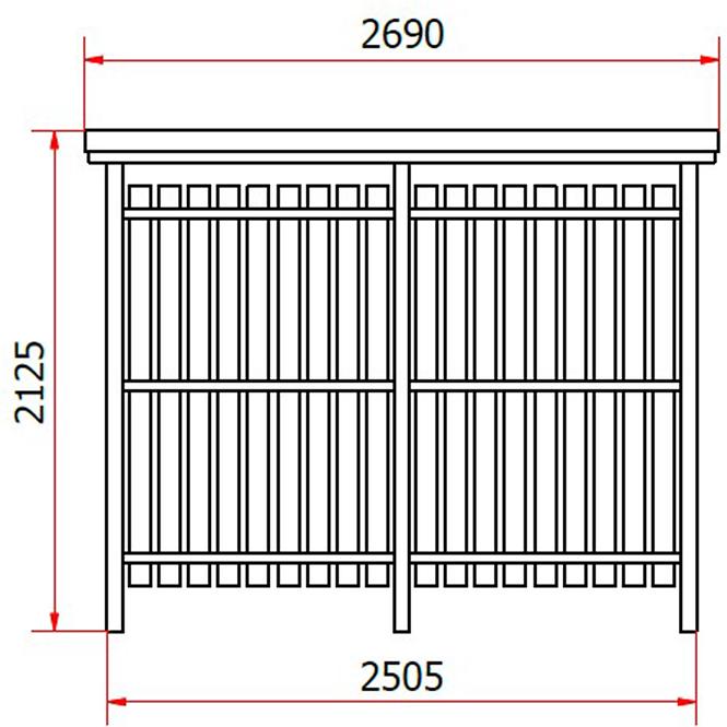 Brennholzunterstand 270x112x219 cm Braun