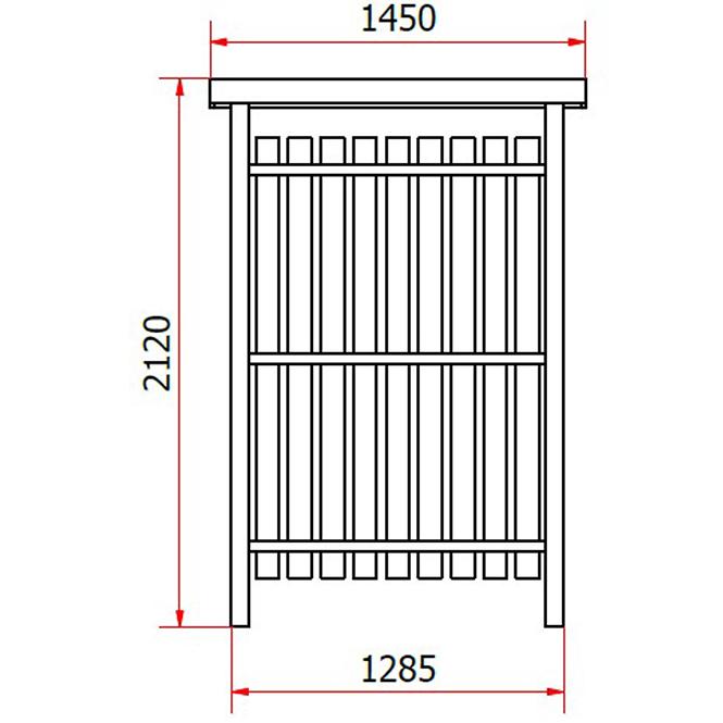 Brennholzunterstand 130x80x212 cm Braun