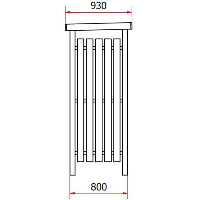 Brennholzunterstand 130x80x212 cm Braun