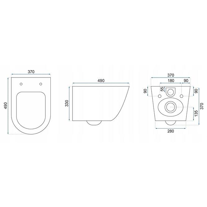 Hängeschüssel Carlo Mini Rimless white gold