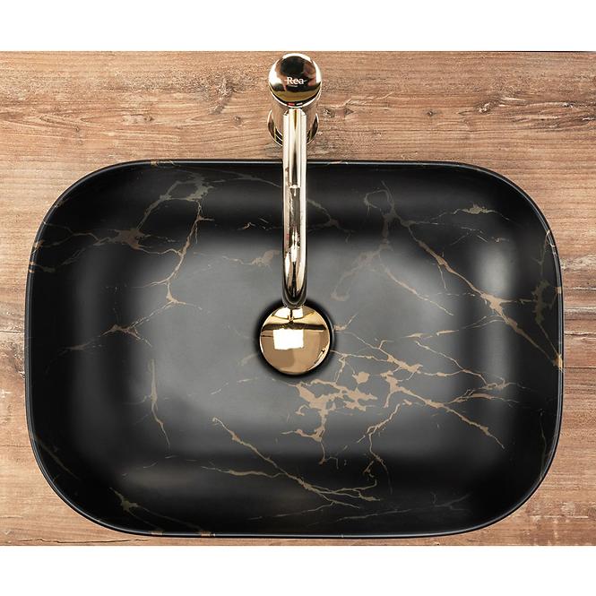 Aufsatzwaschbecken Belinda Black Marble Mat