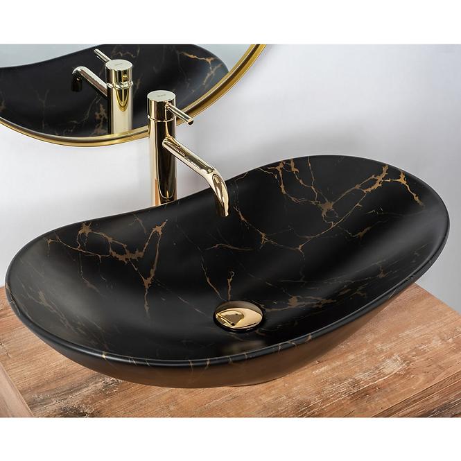 Aufsatzwaschbecken Royal Black Marble Matt