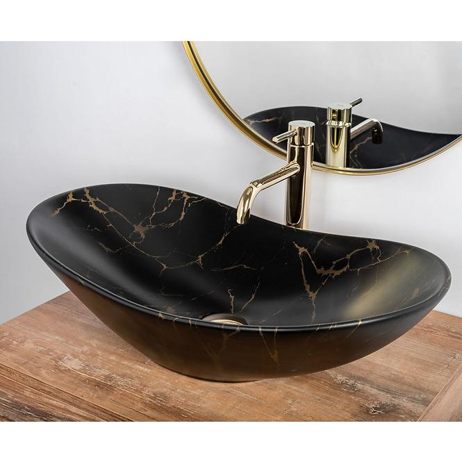 Aufsatzwaschbecken Royal Black Marble Matt