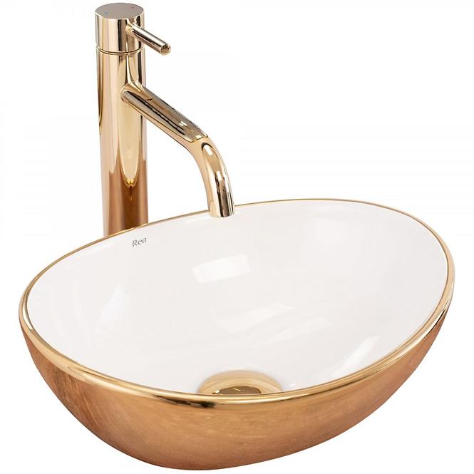 Aufsatzwaschbecken Sofia Mini Gold/White