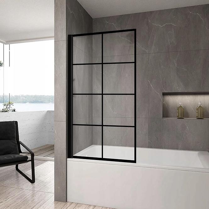 Badewannenfaltwand Lagos-1 Black 70x140