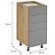 Küchenschrank Langen D40S1 möbelgriff beige,2