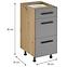 Küchenschrank Langen D40S3 möbelgriff beige,2