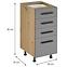 Küchenschrank Langen D40S4 möbelgriff beige,2