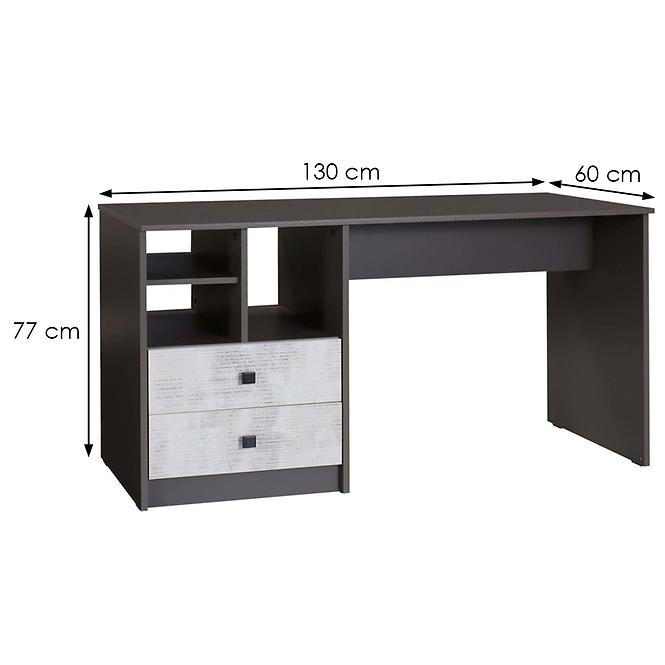 Schreibtisch Tommy 130cm Graphit/Enigma