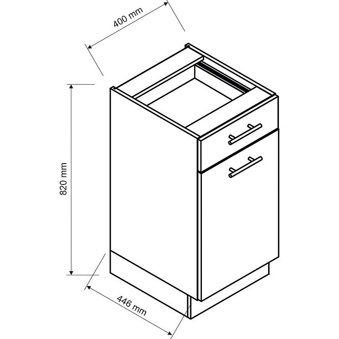 Küchenschrank Brit D40 S/1 beige