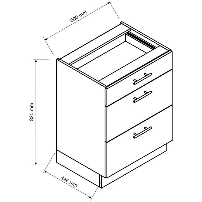 Küchenschrank Brit D60 S/3 beige