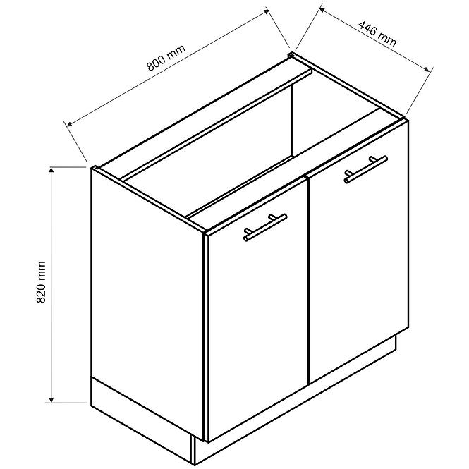 Küchenschrank Brit D80 beige