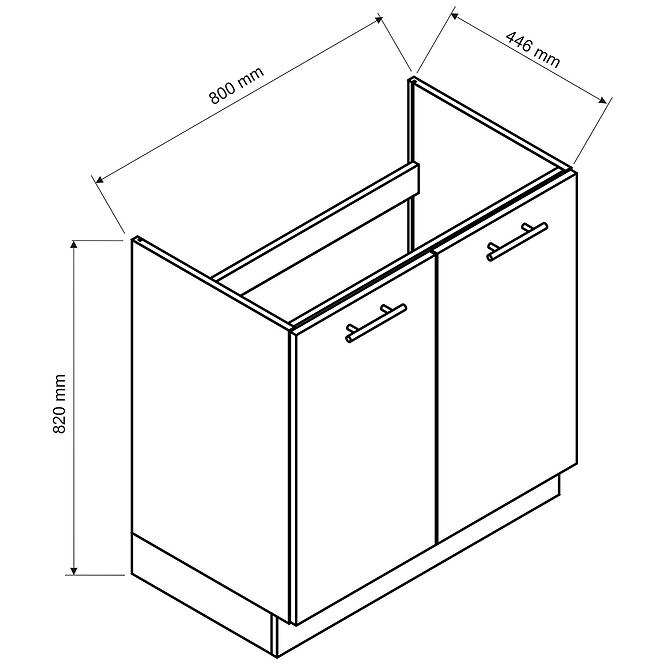 Küchenschrank Brit D80ZL beige