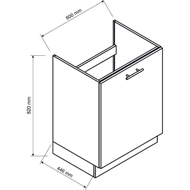 Küchenschrank Mina D60ZL schwarz