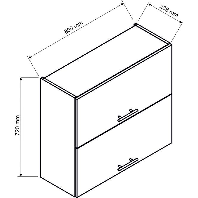 Küchenschrank Sonja W80GRF/2 eiche