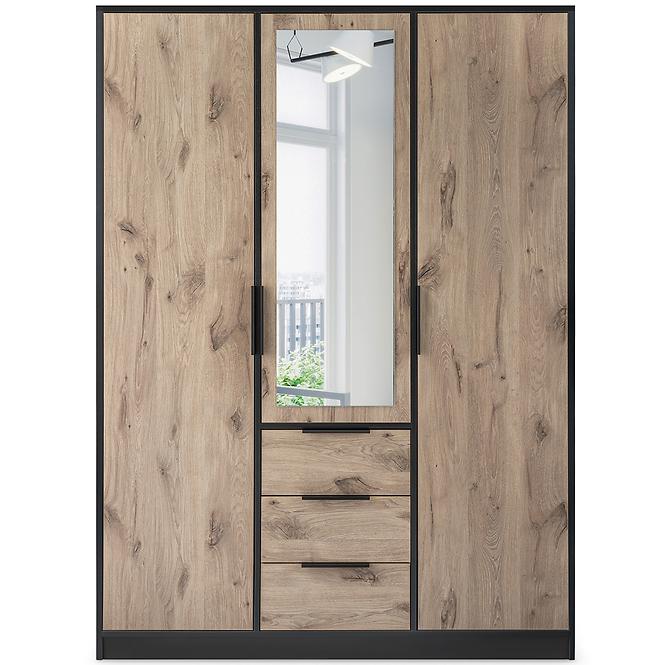 Garderobe DUARTE D3  schwarrz/wikingeriche spigel