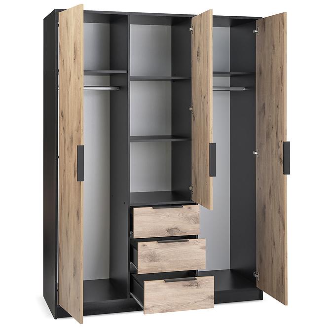 Garderobe DUARTE D3  schwarrz/wikingeriche spigel