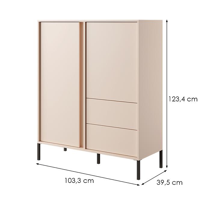 Kommode DAST hoch 2D2S beige