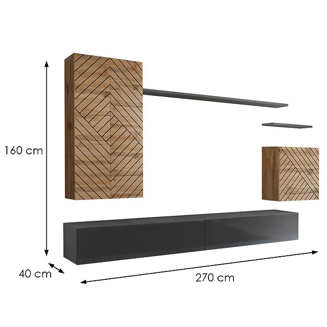 Wohnwand Switch II Line Wotan/Graphit