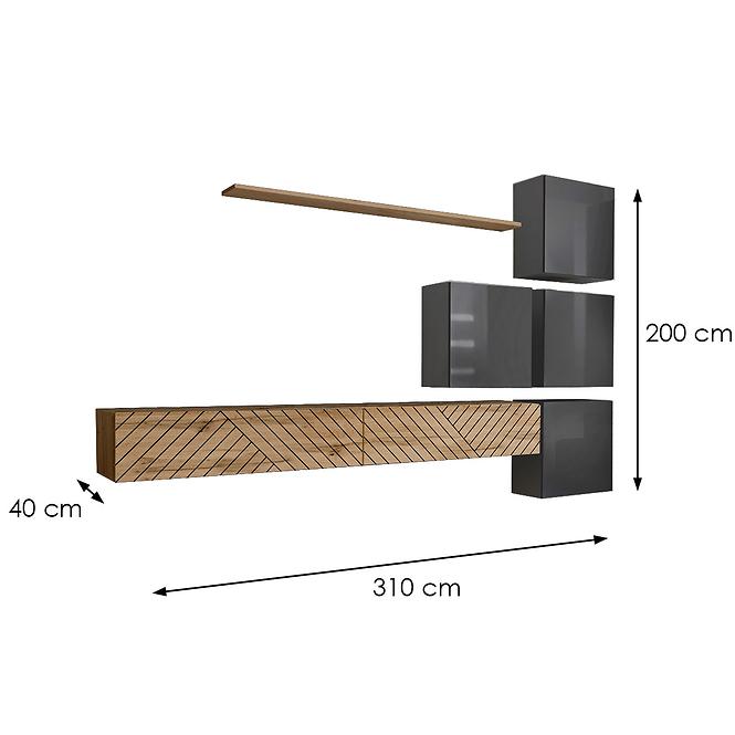 Wohnwand Switch IX Line Wotan/Graphit