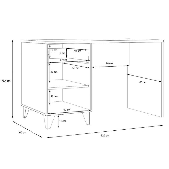 Schreibtisch Liona LYAB-M687 eiche mauvella/eiche cabezone