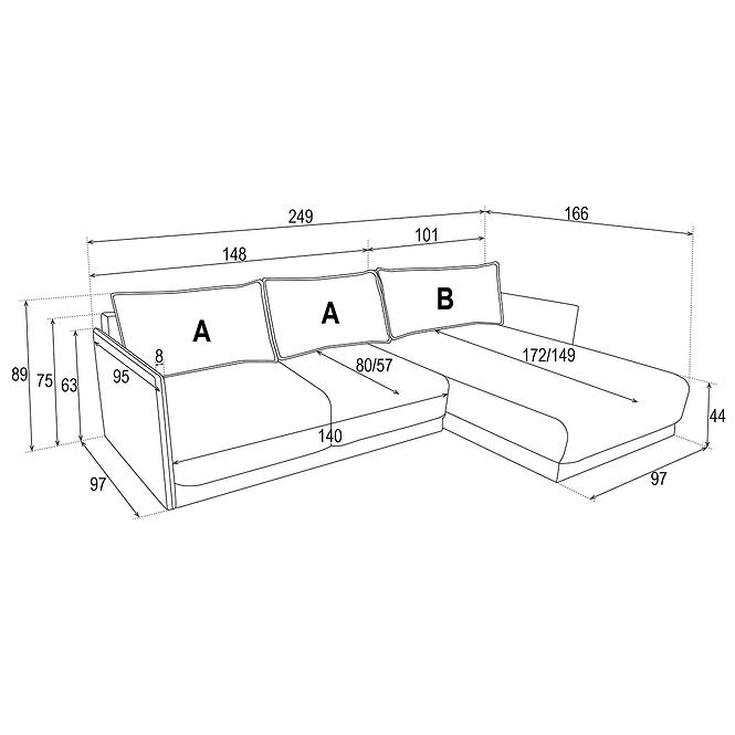 Ecksofa  Ozzy Uni Barrel 09